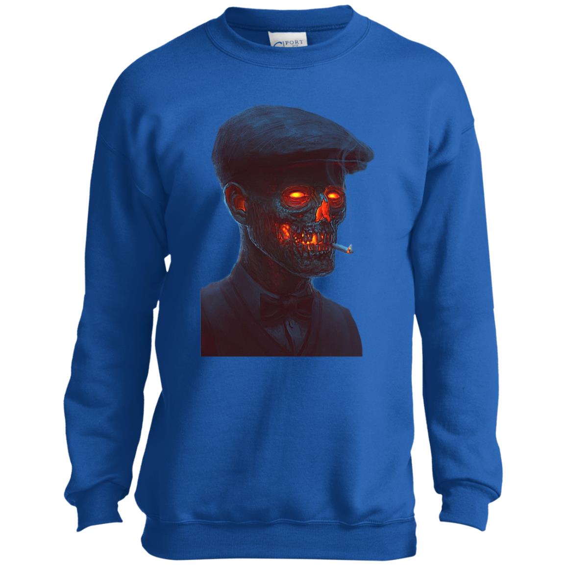 Smokey Skulls Youth Crewneck Sweatshirt