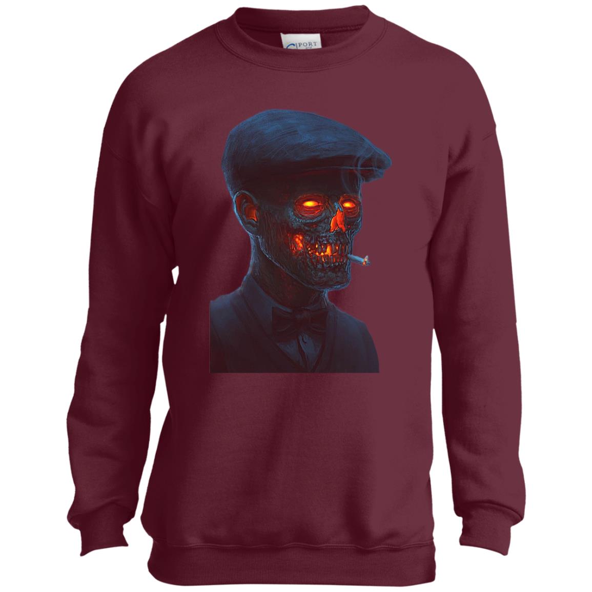 Smokey Skulls Youth Crewneck Sweatshirt