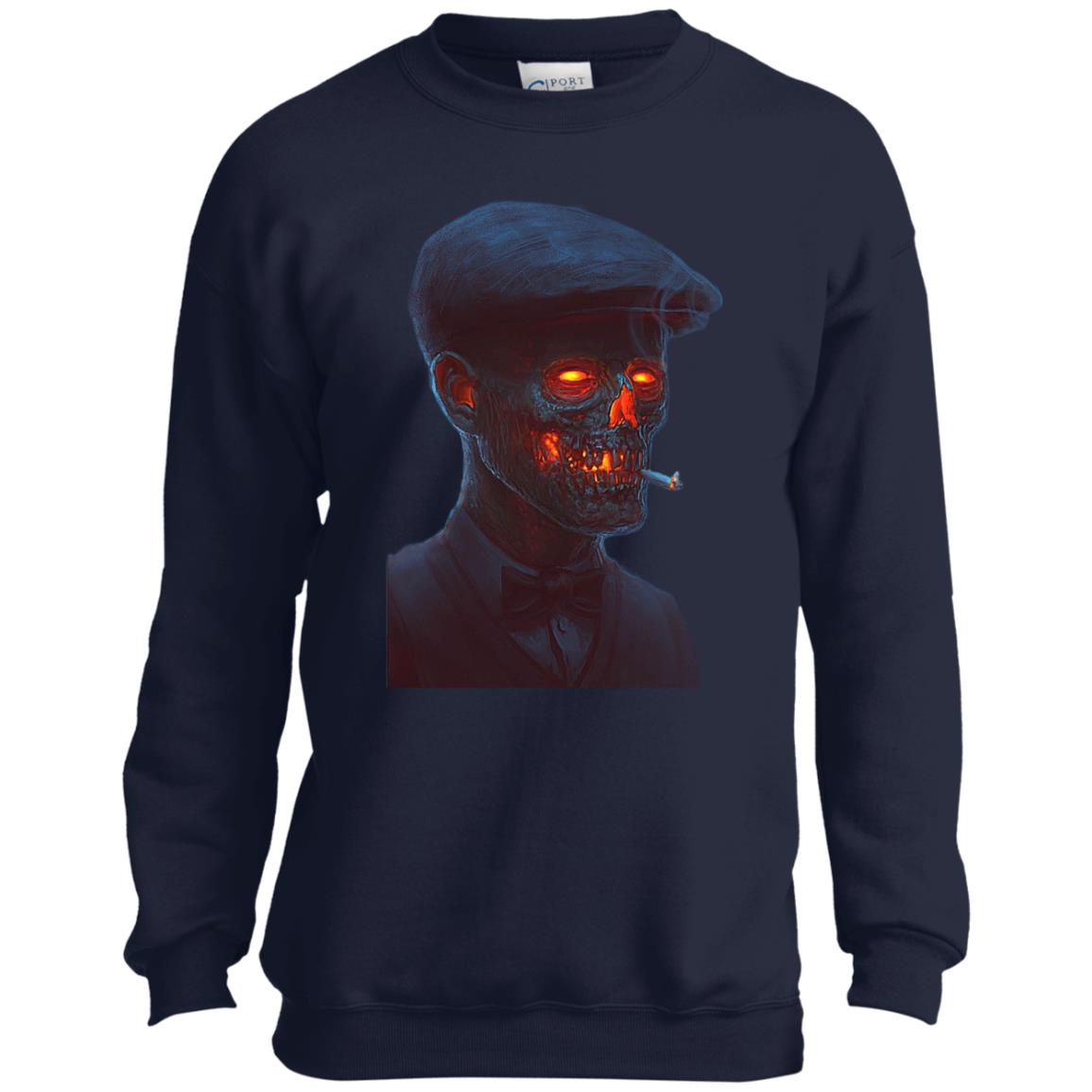 Smokey Skulls Youth Crewneck Sweatshirt