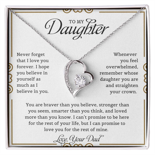 To My Daughter | Never Forget That I Love You - Forever Love Necklace